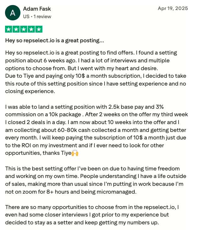 RepSelect user review